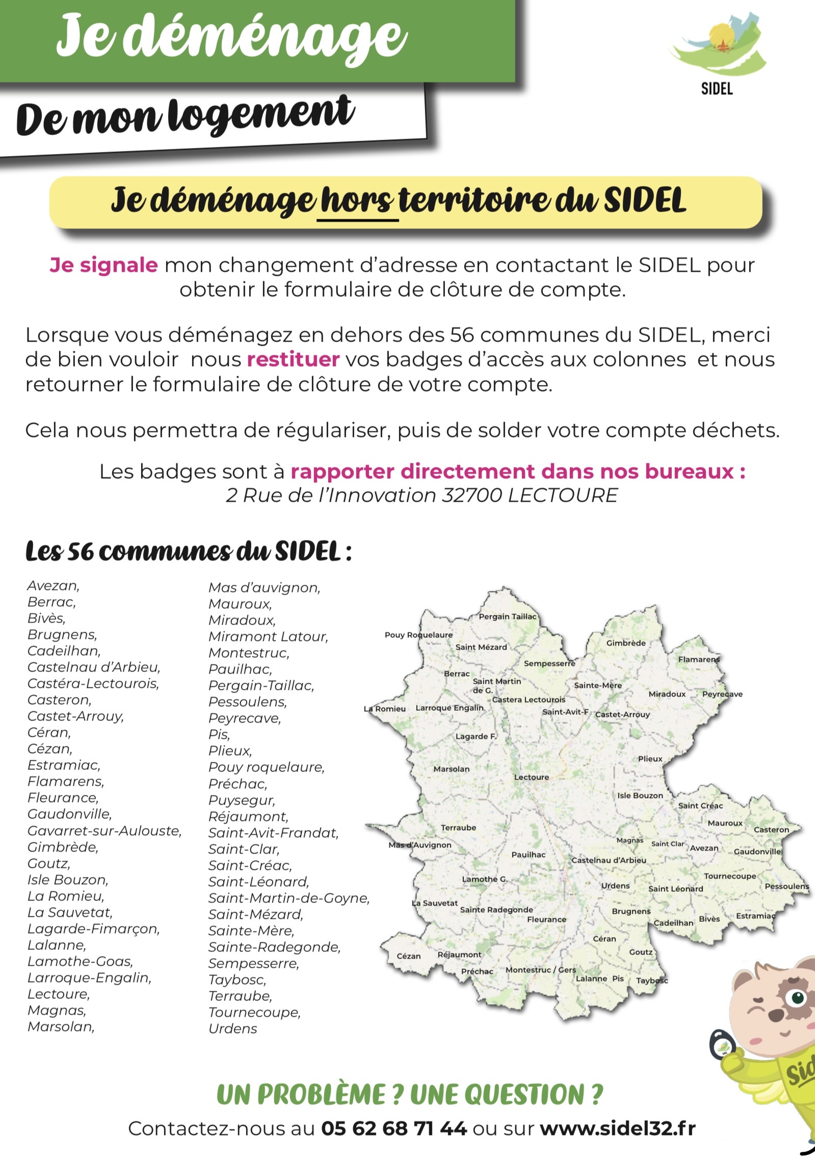 Je déménage hors territoire du sidel